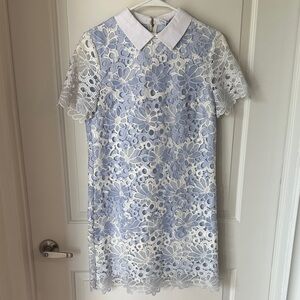 NWT - English Factory Blue and White Lace Dress